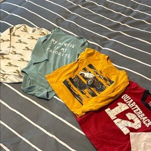 Kids Long Sleeve Tees - Red, Yellow, Green, Cream